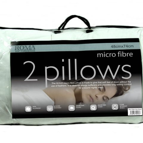 2 PACK SOFT AS DOWN MICRO FIBRE PILLOWS