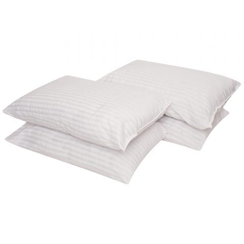 4 PACK EMBOSSED STRIPE HOTEL PILLOWS